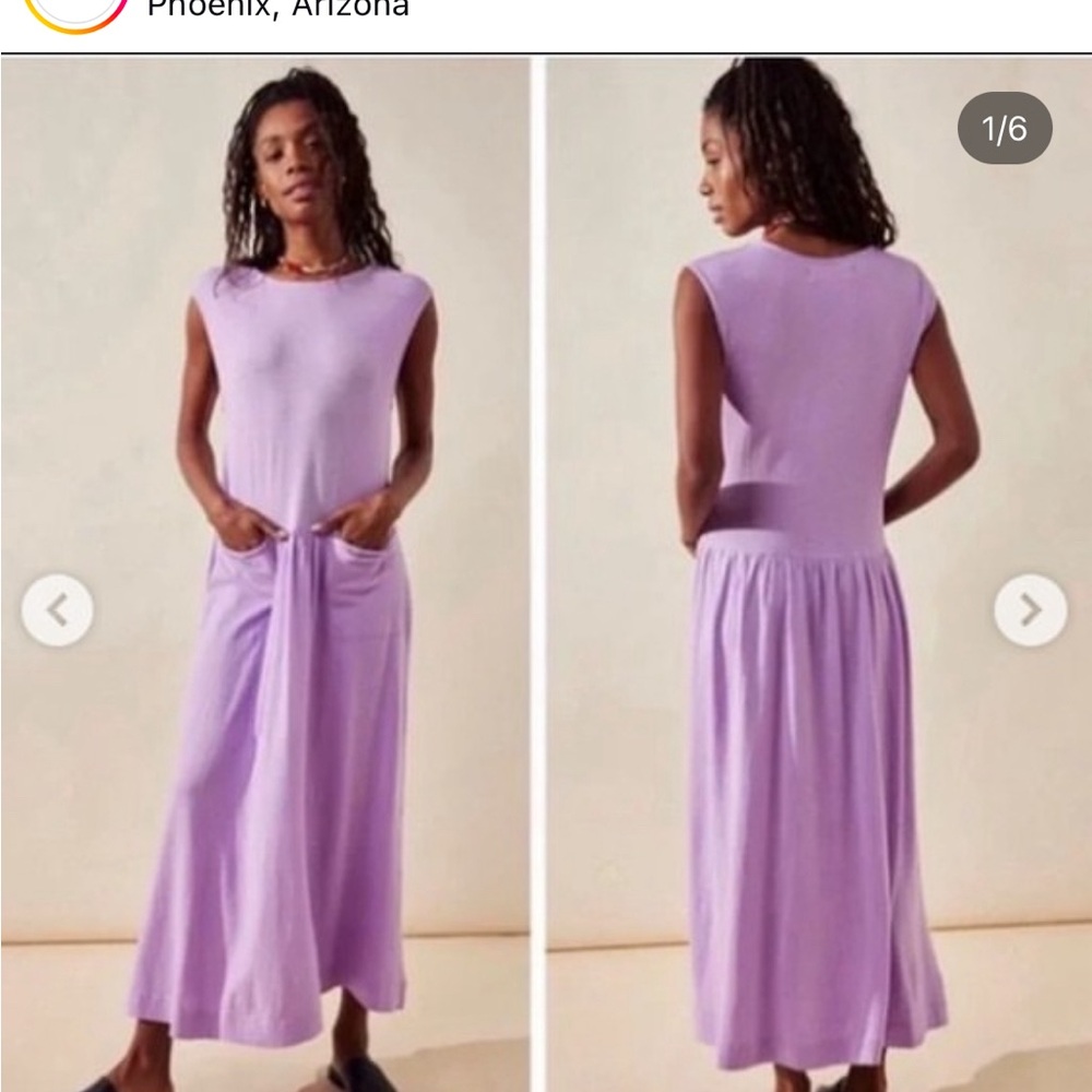 NWT Free People Beach Island Retreat Drop Waist Sleeveless Dress purple‎ Sz xl